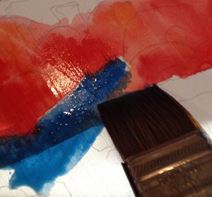 Mixing Napthol Red and Cerulean Blue