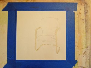 Drawing of Turquoise Chair