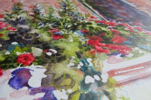 Close-up of the foliage, showing the grouped values and softened areas