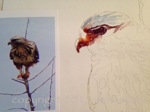 Detail of the falcon head