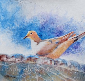 Good Morning, 8x8 original watercolor on gesso-covered watercolor paper. $50