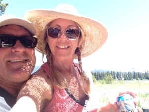 Selfie at the campsite. Yep. That's a cold beer.