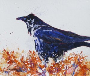 The Watcher, 8x8 original watercolor painting on gesso-covered watercolor paper. $50