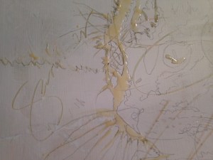 Detail of the canvas before paint is applied