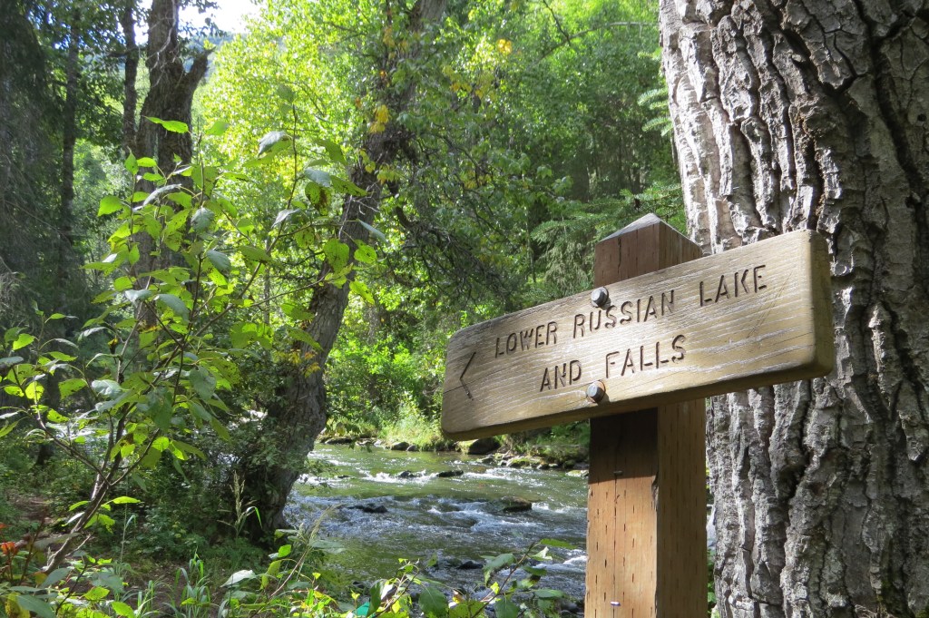 Lower Russian Falls sign