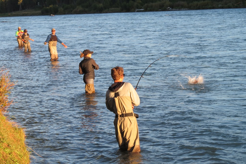 We lined the river, fishing for Sockeye Salmon