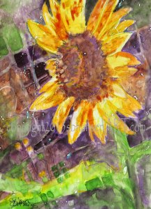 The Window, 5x7 original watercolor on Plexiglas