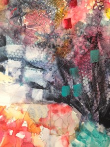 The edge of the bouquet.