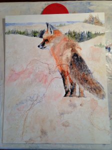 After the fox and the background were almost complete