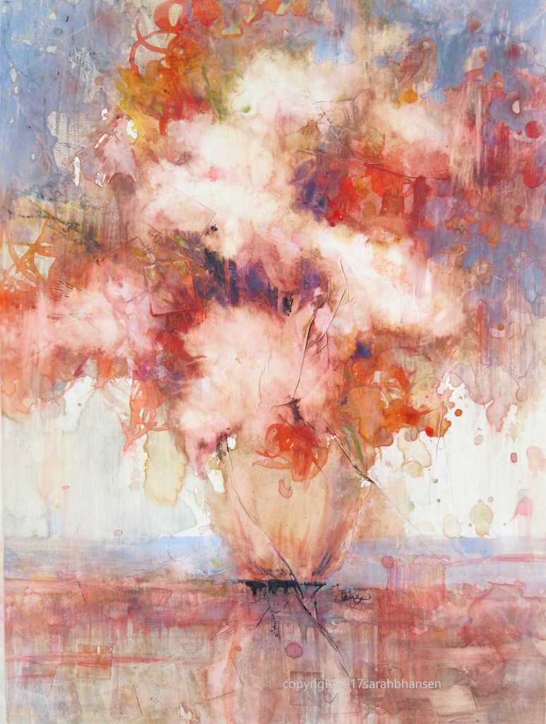 Embrace, 20x16, original watercolor painting on Plexiglas